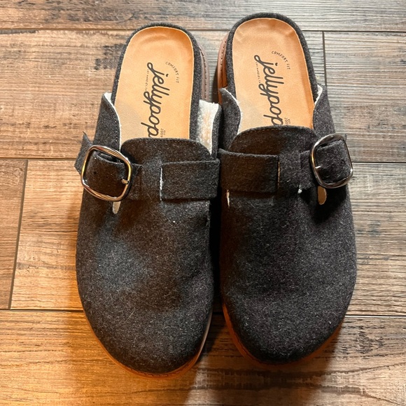 Jellypop Shoes - Jellypop Charcoal Buckle Slip-Ons